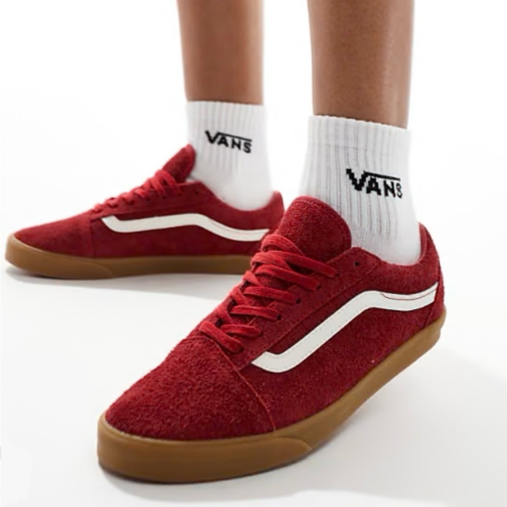 NIB Vans Old Skool Lowpro Sneakers Red/White Size 8